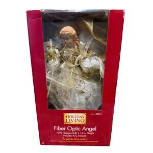 Holiday Living 14" Fiber Optic Blonde Angel Tree Topper WORKS Table Piece